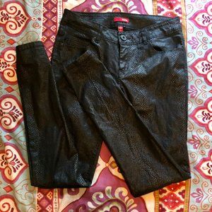 BONGO Snakeskin-Style Skinny pants, J sz 5, Black